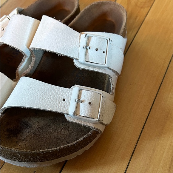 Birkenstock Arizona in white leather Sz 36 - Picture 4 of 6